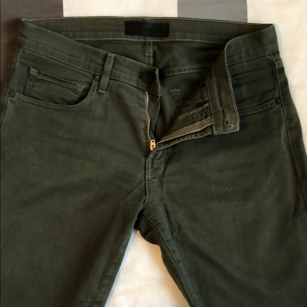 J Brand Twill Pants-Olive Green. 30. Slim straight